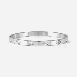 Nomination Pretty Bangles Medium Silver Oval Cubic Zirconia Bangle 029517/001