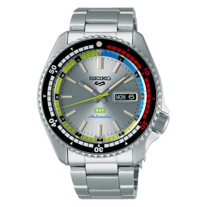 5 Sports X HUF Limited Edition Collaboration II 42.5mm Bracelet Strap Mens Watch Silver