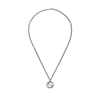 Gucci Interlocking Sterling Silver 50cm Pendant