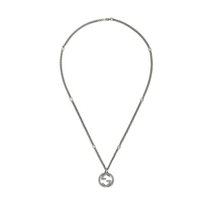 Gucci Interlocking Sterling Silver 50cm Pendant