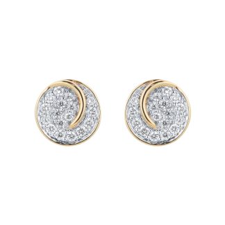 18ct Yellow Gold 0.30cttw Diamond Circle Stud Earrings