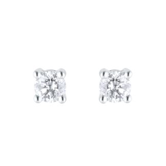 9ct White Gold 0.25cttw Diamond Solitaire Stud Earrings