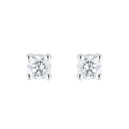 9ct White Gold 0.25cttw Diamond Solitaire Stud Earrings
