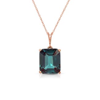Alexandrite Ebony Auroral Signature Pendant Necklace in 9ct Rose Gold