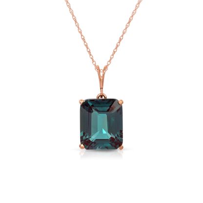 Alexandrite Ebony Auroral Signature Pendant Necklace in 9ct Rose Gold
