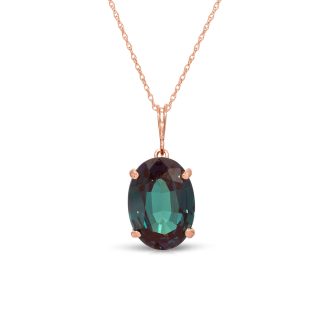 Alexandrite Elina Classic Pendant Necklace in 9ct Rose Gold