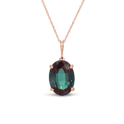 Alexandrite Elina Classic Pendant Necklace in 9ct Rose Gold