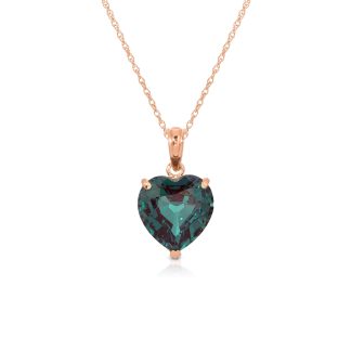 Alexandrite Eloise Understated Heart Pendant Necklace in 9ct Rose Gold
