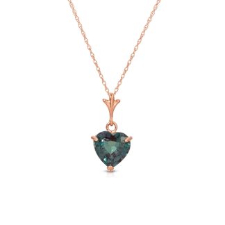 Alexandrite Signature Heart Pendant Necklace in 9ct Rose Gold