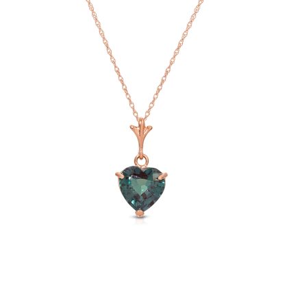 Alexandrite Signature Heart Pendant Necklace in 9ct Rose Gold
