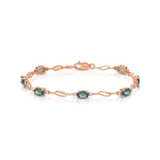 Alexandrite & Diamond Colette Entwined Tennis Bracelet in 9ct Rose Gold