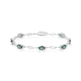 Alexandrite & Diamond Colette Entwined Tennis Bracelet in 9ct White Gold