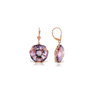 Amethyst Maeve Ornate Chequer Drop Earrings in 9ct Rose Gold