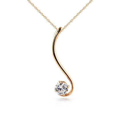 Diamond Bordeaux Delicate Swish Pendant Necklace in 9ct Rose Gold