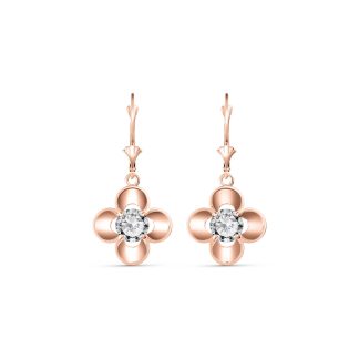 Diamond Lori Flower Drop Earrings in 9ct Rose Gold