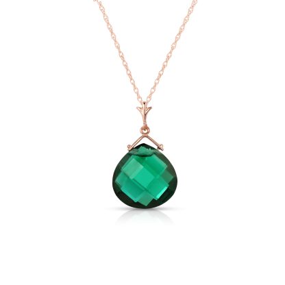 Emerald Adrianna Dimensional Drop Pendant Necklace in 9ct Rose Gold