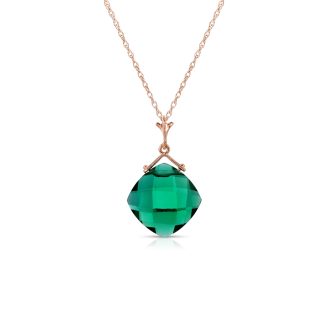 Emerald Adrianna Dimensional Refined Pendant Necklace in 9ct Rose Gold