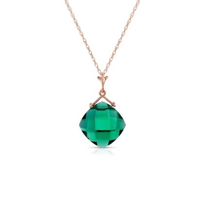 Emerald Adrianna Dimensional Refined Pendant Necklace in 9ct Rose Gold