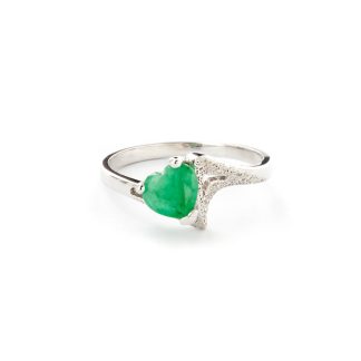 Emerald Signature Textured Heart Ring in 18ct White Gold