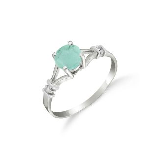 Emerald & Diamond Calla Aspire Ring in 18ct White Gold