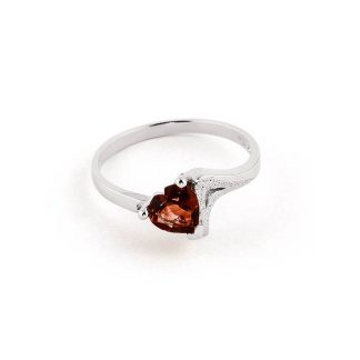 Garnet Signature Textured Heart Ring in 18ct White Gold