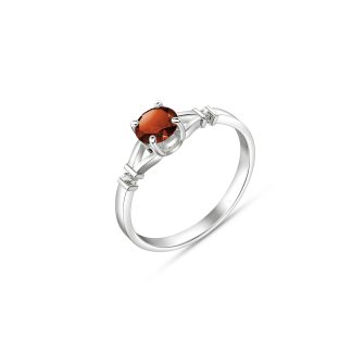 Garnet & Diamond Calla Aspire Ring in 18ct White Gold