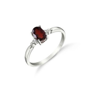 Garnet & Diamond Elegant Allure Ring in 18ct White Gold