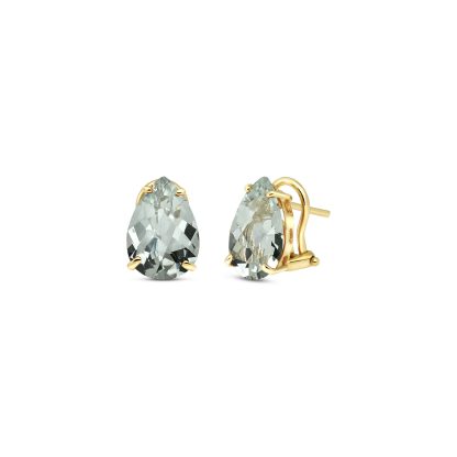 Green Amethyst Alanna Pear Drop Stud Earrings in 9ct Gold