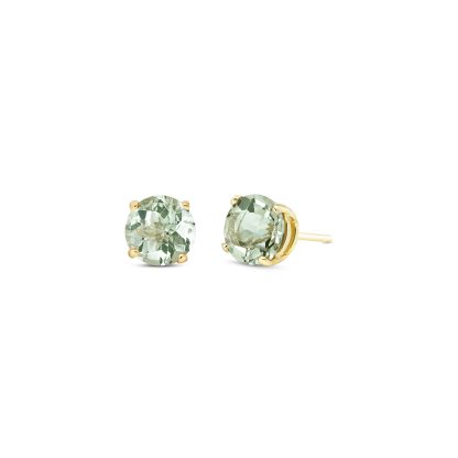 Green Amethyst Novara Stud Earrings in 9ct Gold