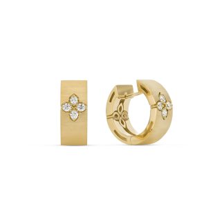Love In Verona 18ct Yellow Gold Diamond Hoop Earrings