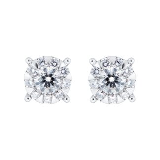 Masquerade 18ct White Gold 1.34cttw Diamond Stud Earrings