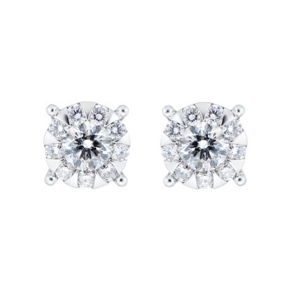 Masquerade 18ct White Gold 1.34cttw Diamond Stud Earrings