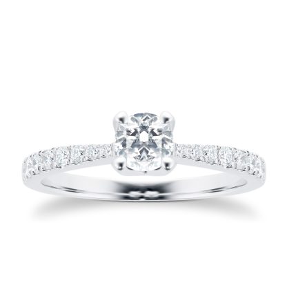Platinum 0.70ct Goldsmiths Brightest Diamond Ring - Ring Size O