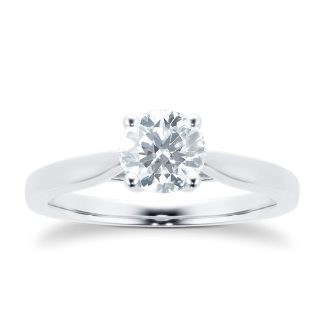 Platinum Brilliant Cut 0.70 Carat 88 Facet Diamond Ring - Ring Size N