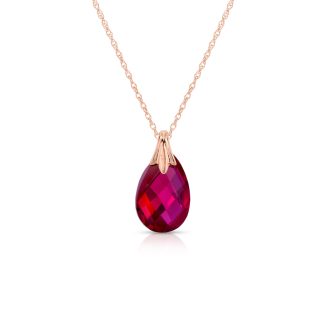 Ruby Beau Drop Pendant Necklace in 9ct Rose Gold