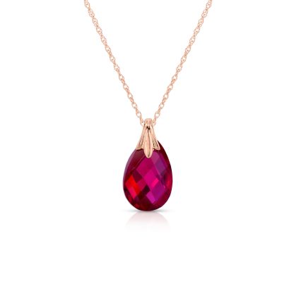 Ruby Beau Drop Pendant Necklace in 9ct Rose Gold