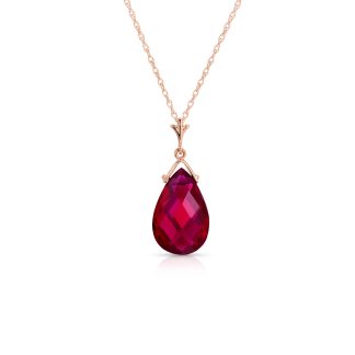 Ruby Madrid Drop Pendant Necklace in 9ct Rose Gold