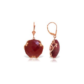 Ruby Maeve Ornate Chequer Drop Earrings in 9ct Rose Gold