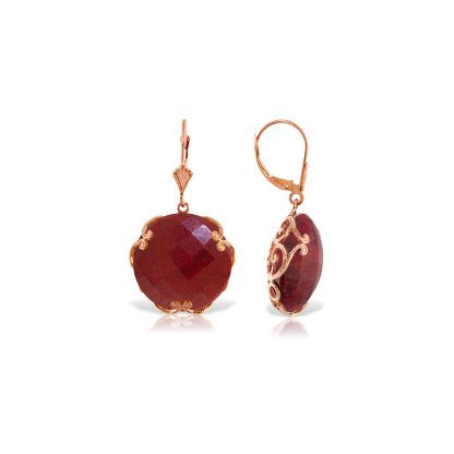 Ruby Maeve Ornate Chequer Drop Earrings in 9ct Rose Gold