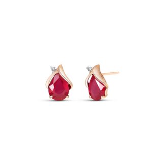 Ruby & Diamond Bethany Encased Stud Earrings in 9ct Rose Gold