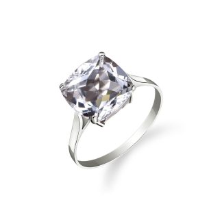 White Topaz Riley Rococo Minimalist Engagement Ring in 18ct White Gold