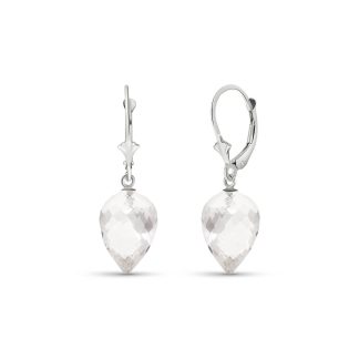 White Topaz Salma Dimensional Drop Earrings in 9ct White Gold